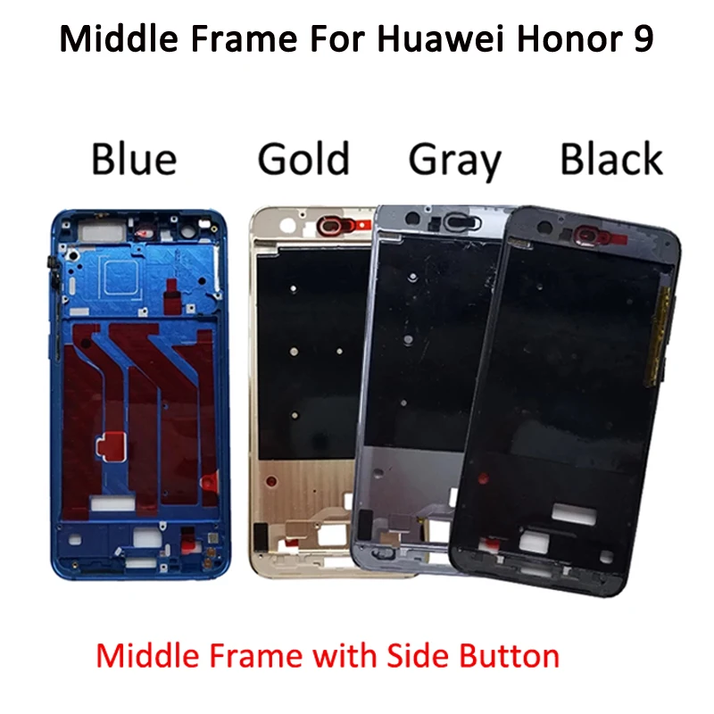 For Huawei Honor 9 Honor9 Front Bezel Frame/Middle Frame Housing With Side Keys For Huawei Honor 9 Middle Frame with Side Button frame for iphone