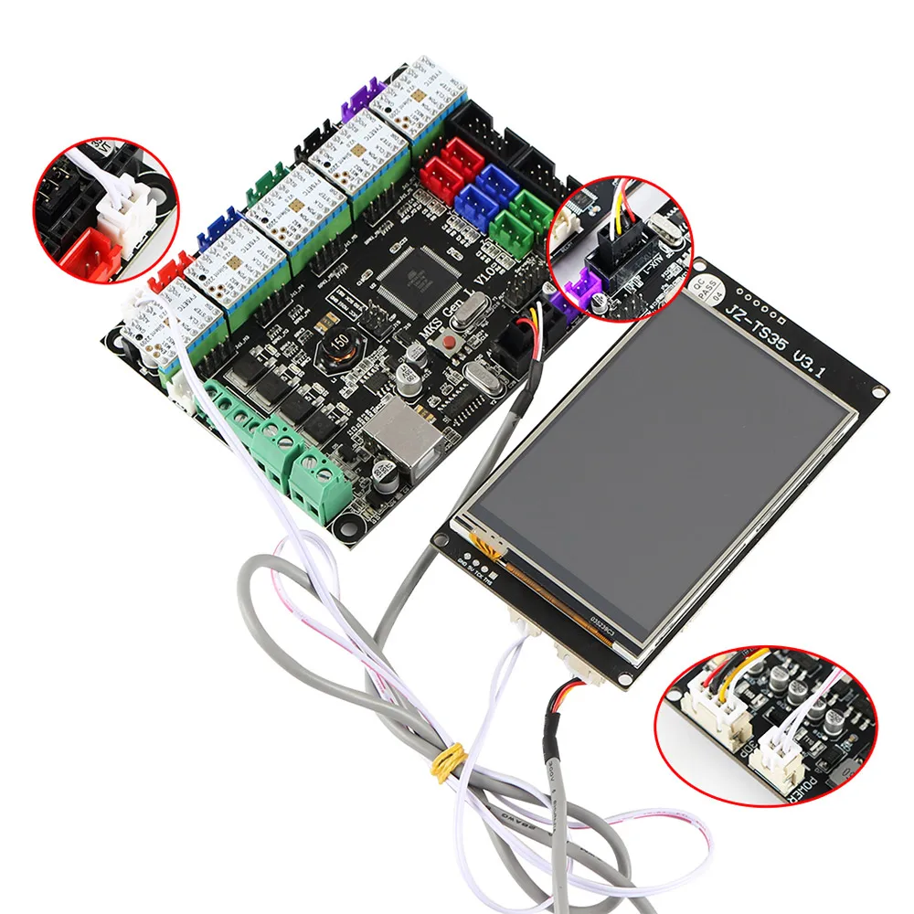 Части 3D-принтера 3,5 дюймов Полноцветный сенсорный экран WiFi с MKS GEN L материнская плата и драйвер TMC2209 V2.0 поддержка 9 языков