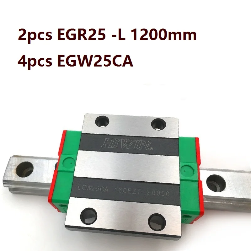 

Оригинальная направляющая Hiwin EGR25 -L 1200 мм, 2 шт., линейная направляющая + 4 фланцевых конструктора EGW25CA для фрезерного станка с ЧПУ