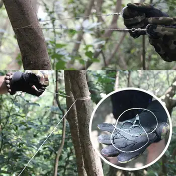 

600mm Stainless Steel Outdoor String Wire Saw Travel Camping Emergency Survival Gear Climbing Rope Chain Saws Wood Tools