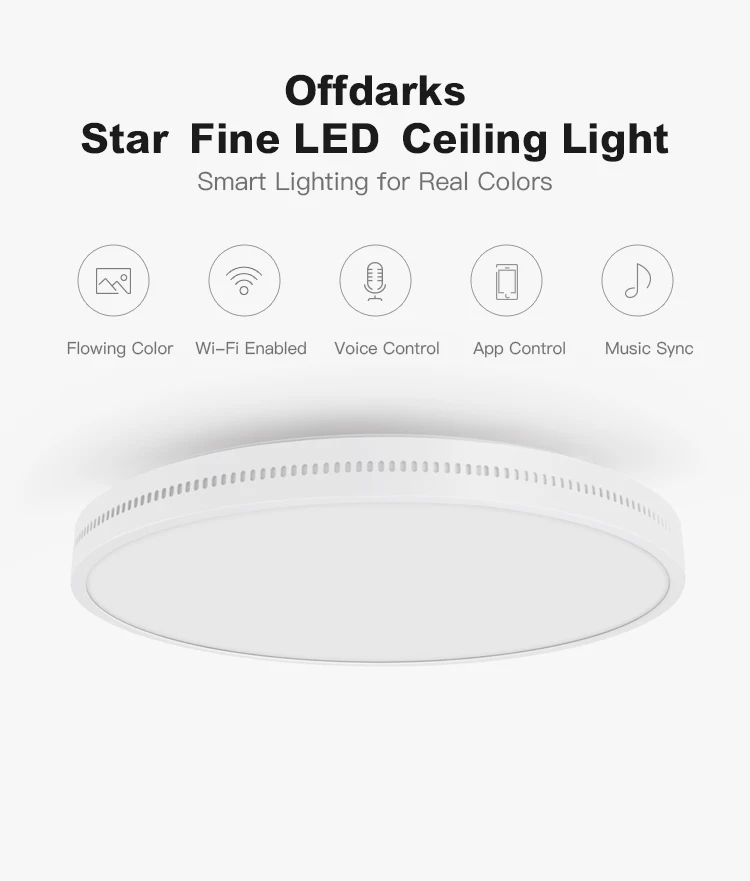 Умный светодиодный потолочный светильник 48 Вт 60 Вт RGB с затемнением цвета Wi-Fi приложение управление кухня спальня потолочный светильник