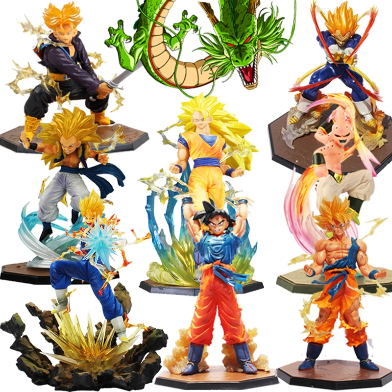 

Super Saiyan 3 Majin Buu Vegeta Trunks Son Goku Freezer Shenron PVC Action Figures Dragon Ball Z Figurine Collectible Model Toys