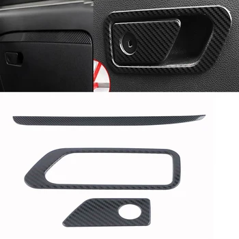 

For Ford Explorer 2020 2021 Stainless Steel Carbon Fiber Car Interior Co-pilot Console Panel Glove Box Cover Trim Accessories