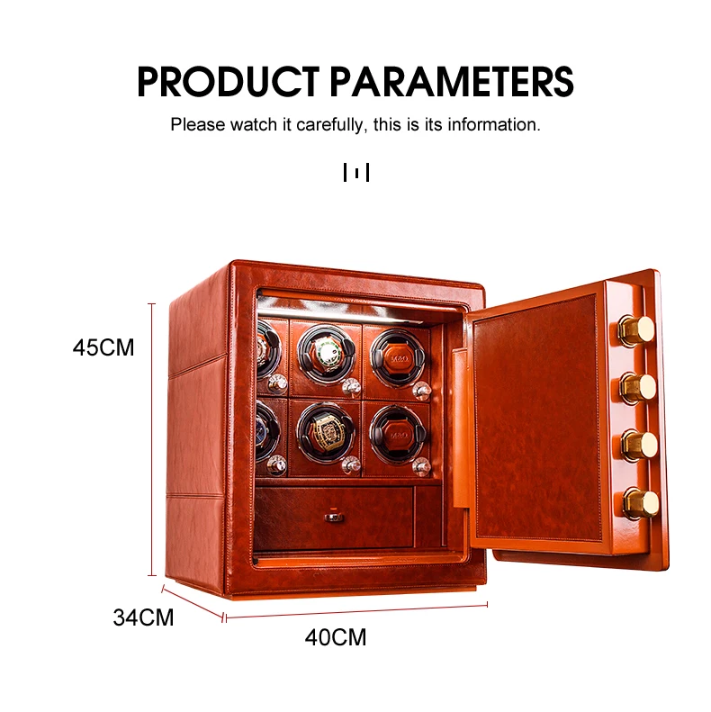 Автоматическая защитная коробка для намотки часов, Сейф для хранения/часов/ювелирных изделий/Античный защитный чехол от кражи, прочная коробка