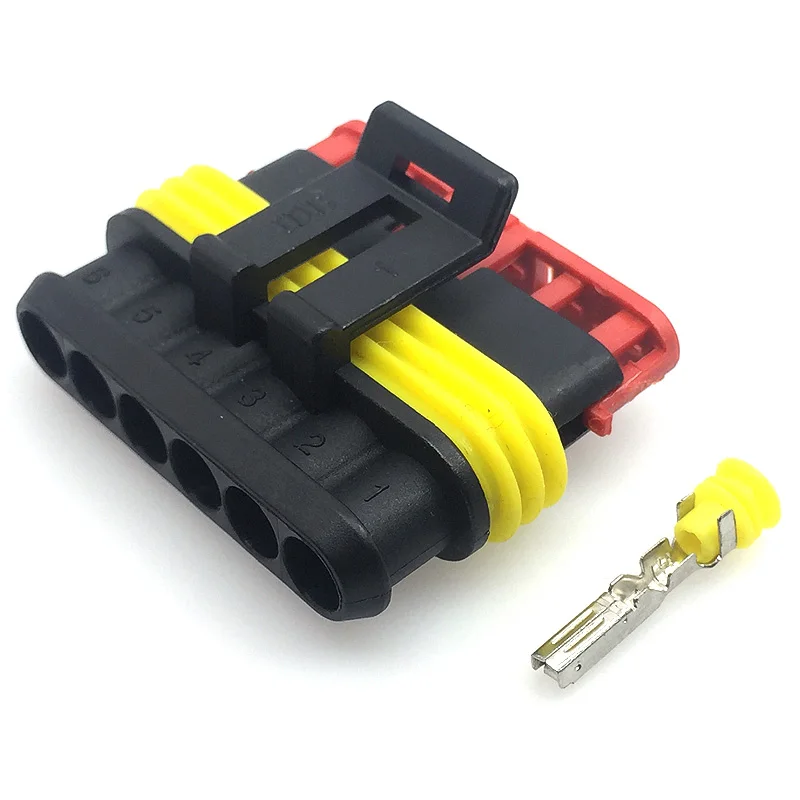 

2 sets 6 pins female way Super Sealed Waterproof Electrical Wire Connector Auto Plug for Car caravan marine jet