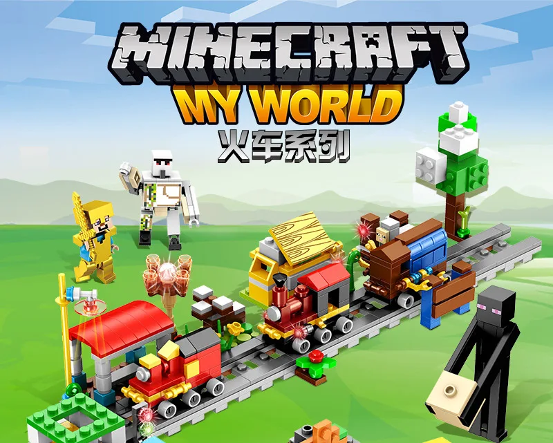 

20 Styles Minecrafted Cave Citys Building Blocks Compatible with legoinglys Aminal Alex Action Figures Brick Toys Children gift
