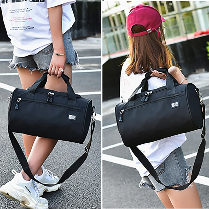 Men Travel Sport Gym Bag Light Luggage Women Training Fitness Travel Handbag Cylinder Duffel Weekend Crossbody Shoulder Bag Pack