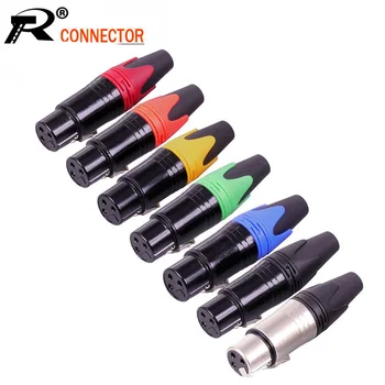 

10PCS/lot 3 Pin XLR Female Jack Socket Microphone Connector MIC Adapter XLR Cable Termininal Audio Wire Connector 7 Colors