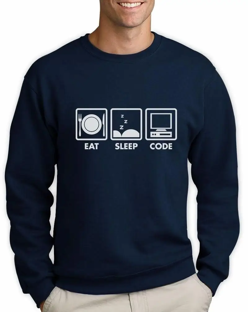 Eat Sleep Code-Забавный программист кодер Толстовка кодирование гик идея подарка |