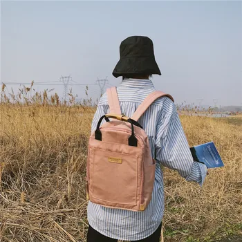 

Women Backpack Vintage Girls Designer Simple School-Bag Large-Capacity for Famous