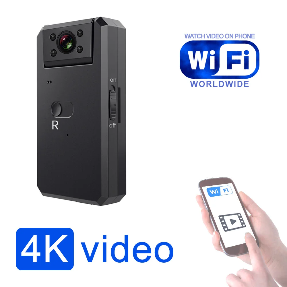 

Best 4K Camera with Rotable Lens, IR Night Vision, Motion Detection and WiFi. Video can watch in phone APP anywhere in world