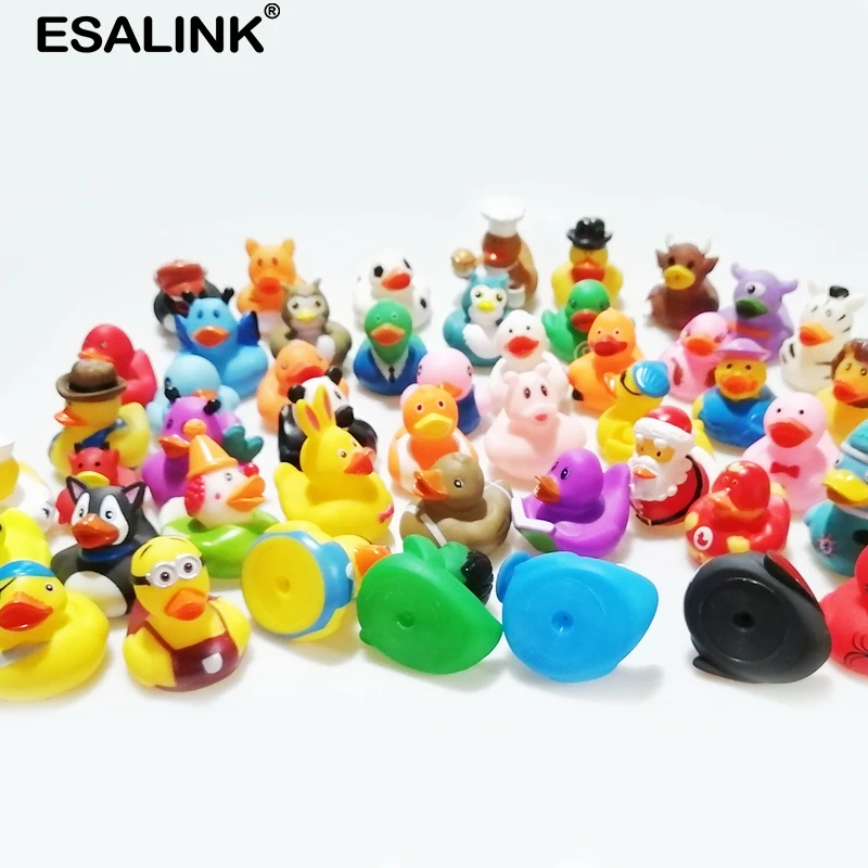 ESALINK 10 шт. случайный Мини Красочный резиновый поплавок пищалка звук Утка Игрушки