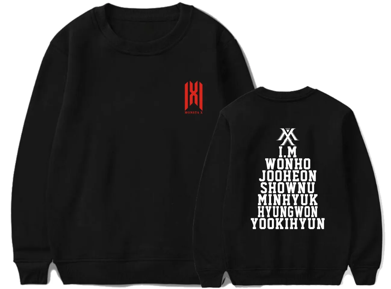 

Kpop MONSTA X cotton sweaters printed sports pullover sweatshirts lovers sports outwear