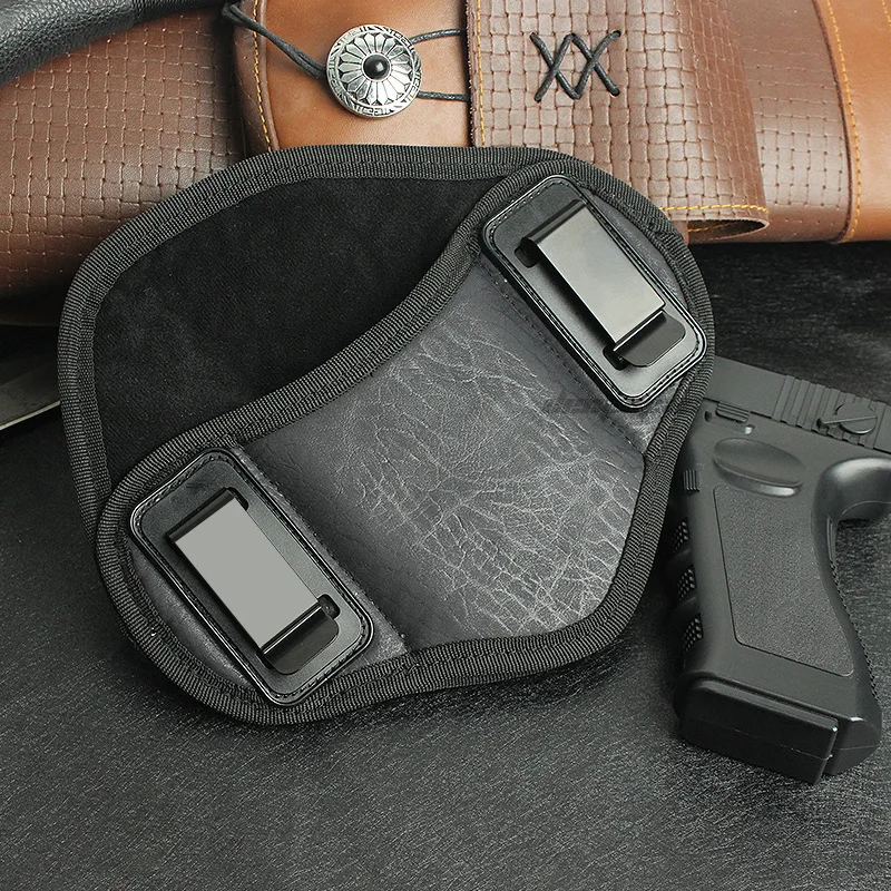

Tactical Concealed Hunting Holster PU Leather Concealed Gun Holsters Outdoor Combat Shooting Military Wargame Waist Holsters