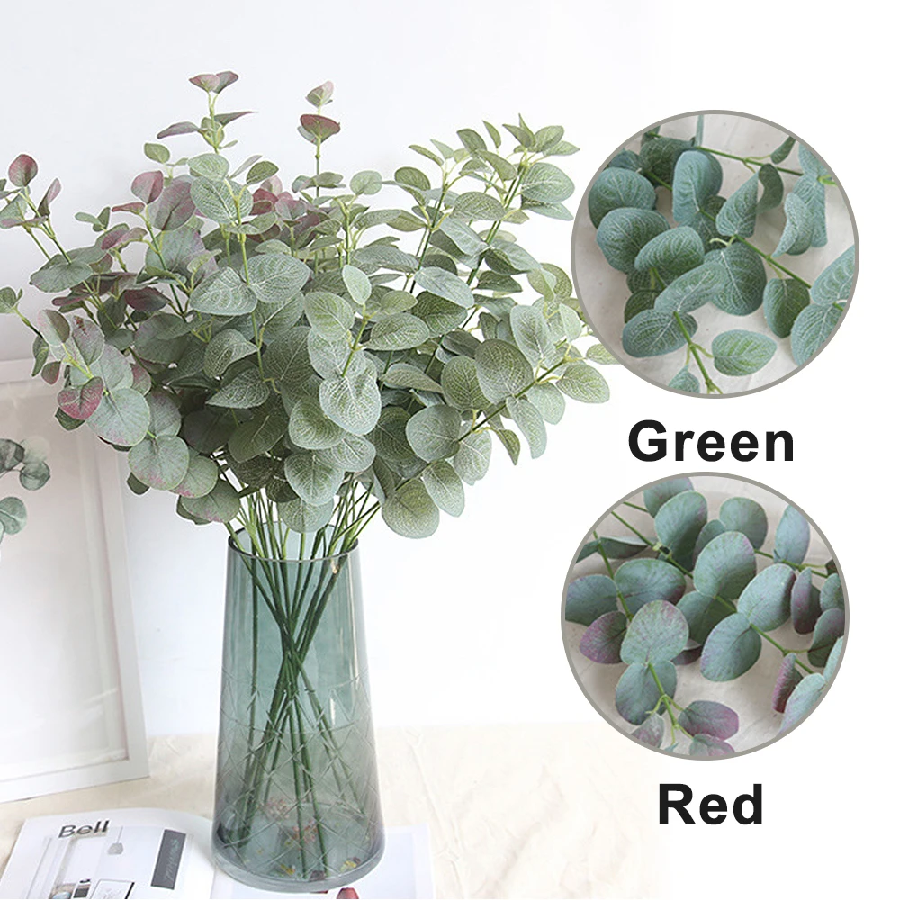 2 Lifelike Artificial Fake Leaf Eucalyptus Green Plant Silk Flowers Nordic Decor 2 Lifelike Artificial Fake Leaf Eucalyptus Green Plant Silk Flowers Nordic Decor