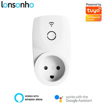 

Lonsonho Smart Plug WiFi Smart Socket Denmark Outlet 16A Tuya Smartlife App Remote Control Compatible With Alexa Google Home