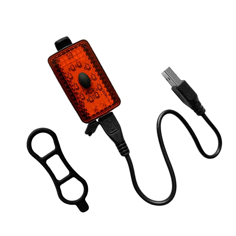 USB Перезаряжаемый задний фонарь на седло велосипеда 5 режимов предупреждающий