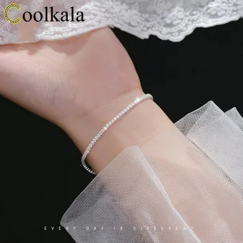 

Coolkala silver exquisite row shining bracelet simple full niche gift