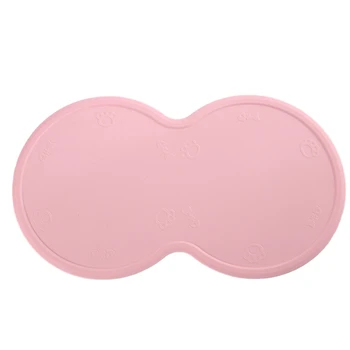 

Anti-Slip Silicone Mat for Dog Bowl Drinking Pet Cat Feeding Mat Pad Pets Feed Placement Dog Accessories(Pink)