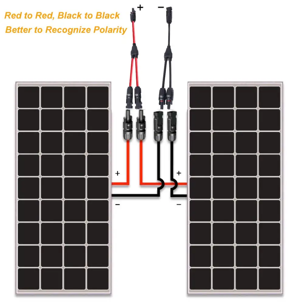 Пара женских и мужских водонепроницаемых MC4 солнечных панелей кабельных разъемов набор 4 мм с Y филиалом параллельный для подключения солнечной панели