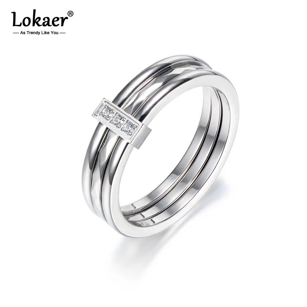 Lokaer классические кольца с мозаикой из фианита розового золота ювелирные изделия