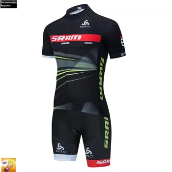 

2020 Black Pro Men Cycling SRAM Team Jumpsuit Triathlon Cycling Jersey Skinsuit Ropa De Ciclismo Maillot Clothes Suit 16D Gel