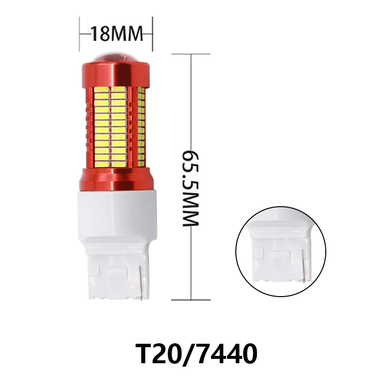 T20 7440 w21w LYMOYO 1 шт., автомобильные наклейки на T20 w21w 7440 w21/5 Вт 7443 1156 BA15S 4014 106SMD DRL светодиодный поворотник светильник парковка светильник Дневной светильник 12v - Испускаемый цвет: T20 7440 w21w