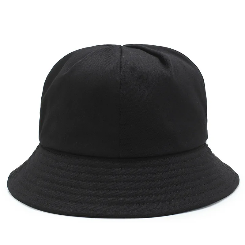 Новая туристическая Рыбацкая шляпа для женщин и мужчин, одноцветная Панама, женская модная хлопковая шапка, универсальный уличный солнцезащитный козырек - Цвет: Черный