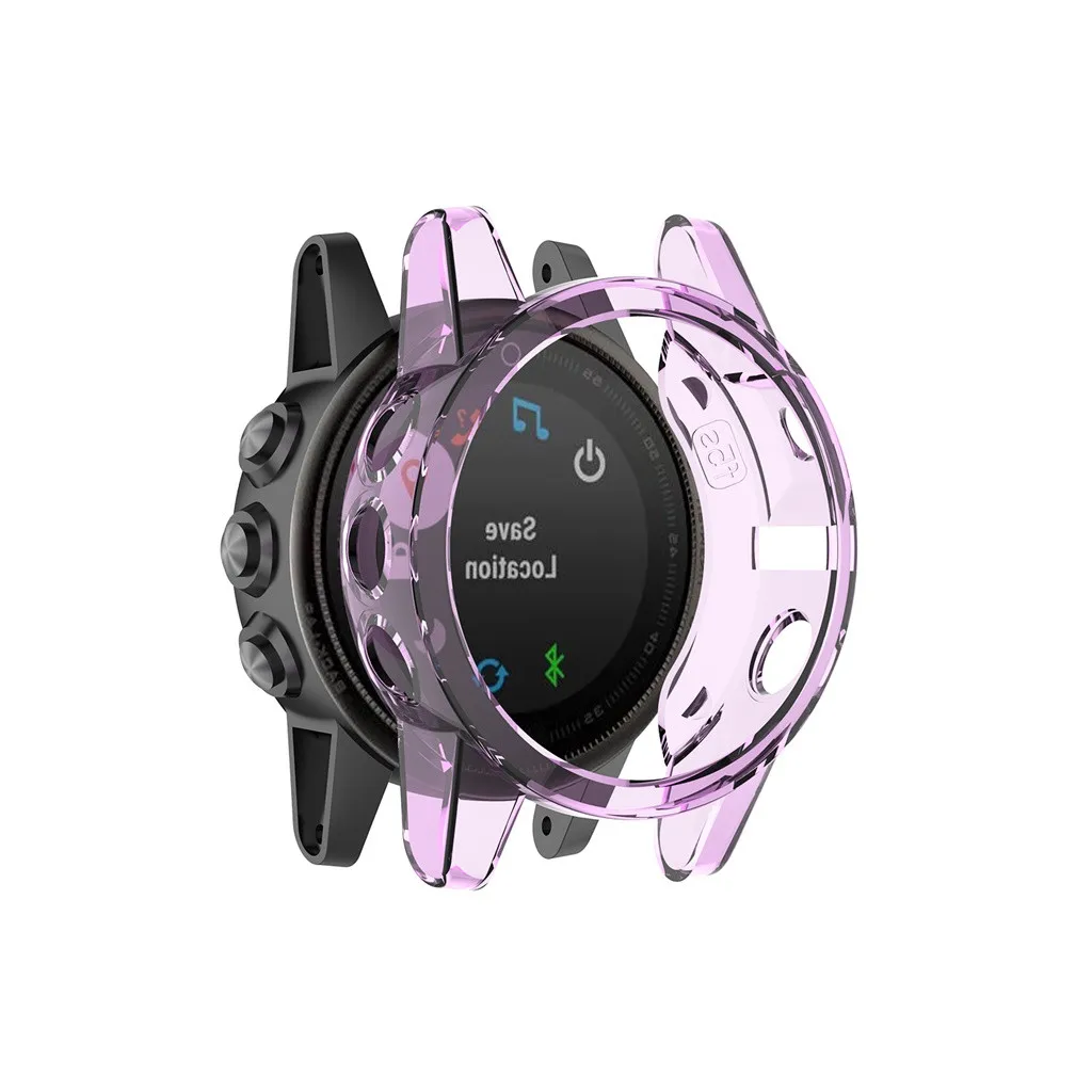 35# мягкий ультра-тонкий кристально чистый ТПУ защитный чехол для Garmin Fenix 5S Смарт-часы защитные аксессуары для Fenix 5 S - Color: Purple