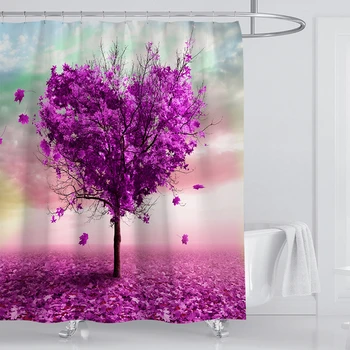 

Shower Curtains Waterproof Polyester Fabric Flowers Poster Bath Screen Curtain For Home Decoration Bathroom Curtain