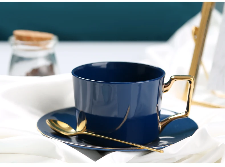 Роскошные скандинавские кофейные чашки и блюдца набор костяного фарфора европейские минималистические чашки и блюдца послеобеденная чашка для эспрессо фарфор D6D