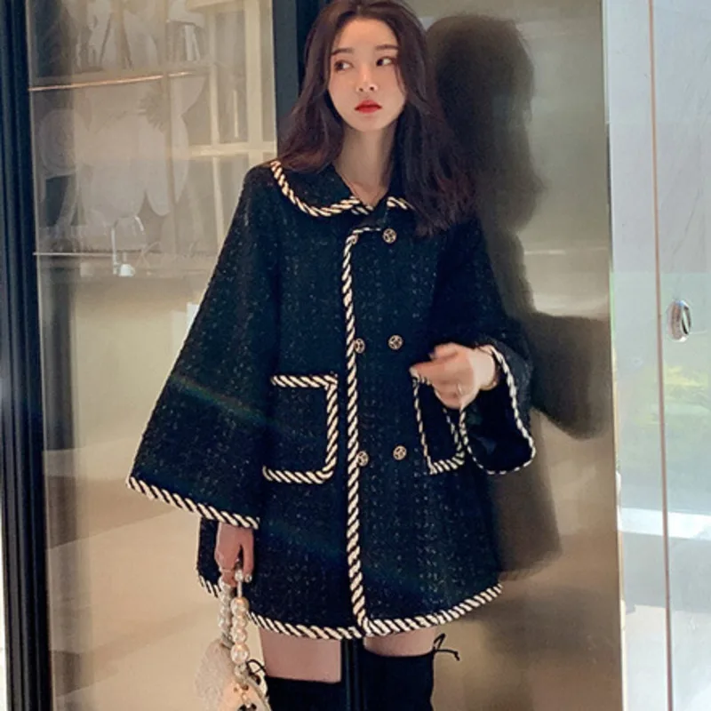 Goede Lanmrem 2020 Herfst En Winter Nieuwe Mode Revers Dubbele Pocket Double Breasted Losse Grove Wollen Jas Vrouwelijke PB647