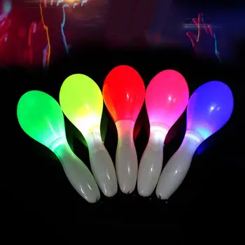 LED Flashing smycz perkusyjny Instrument muzyczny koncert Favor Toy tanie i dobre opinie CN (pochodzenie) Z tworzywa sztucznego 3 lat Unisex 21017173 Other Glow Props 1 x Maraca Toy Party Oval