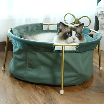 

Cat Nest Retro Cat Dog Nest Pet Bed Cat Bed Removable Metal Bracket Cat House Pet Dog Cat Bed Pet Supplies