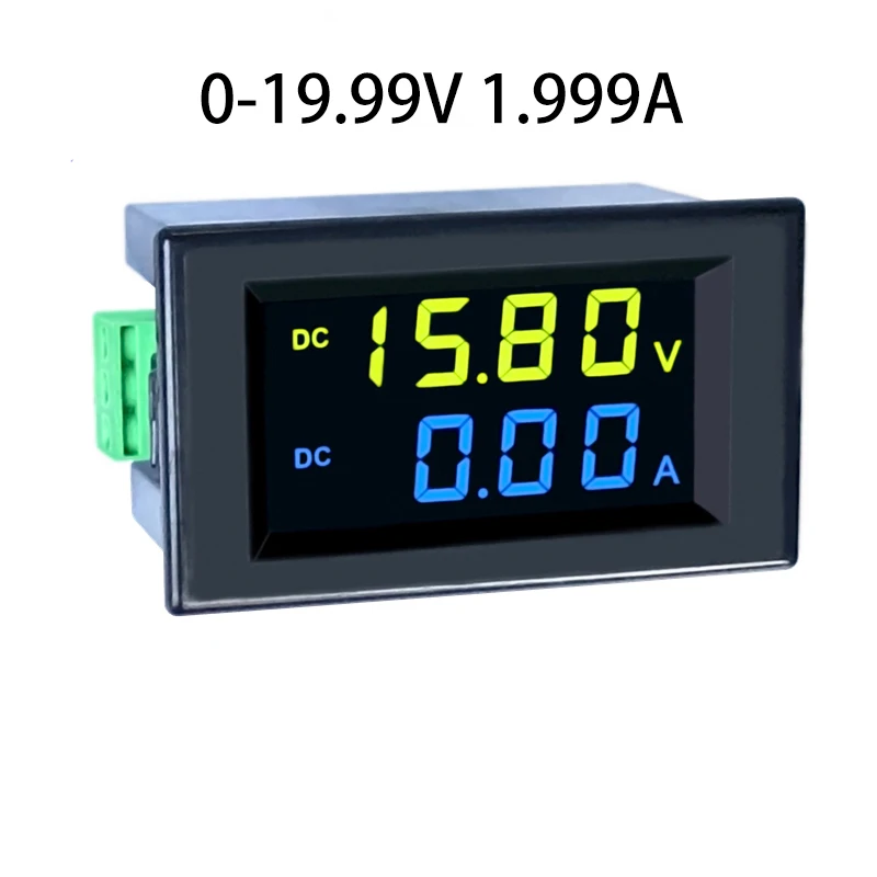 DC 0-19,99 В 0-199,9 в 0-600 Вольтметр Амперметр Датчик напряжения индикатор тока Вольт-монитор DC 2A 10A 20A 50A 100A 200A ЖК-экран - Цвет: 1