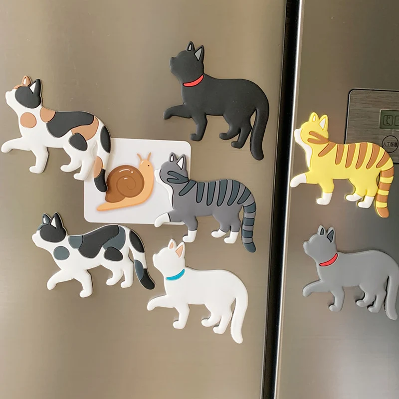 

Multifunctional Unique Cat Shape Magnetic Wall-hung Key Fridge Magnet Sticker Refrigerator Magnet Hook Door Home Kitchen Decor