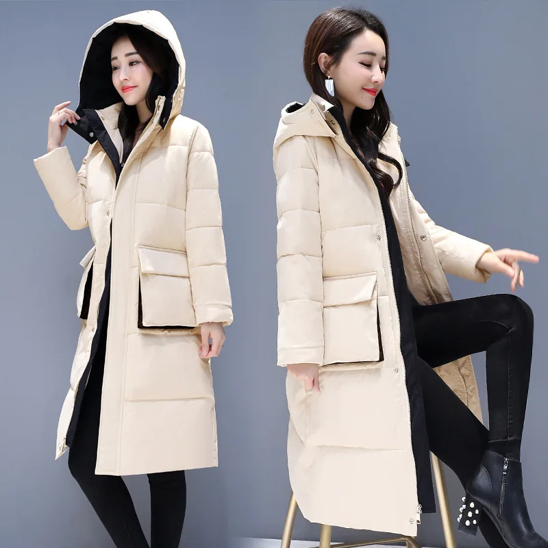 

Cotton Coat Women's Mid-length 2018 Winter New Style Korean-style INS down Coat Dongdaemun down Feather Cotton-padded Clothes Co