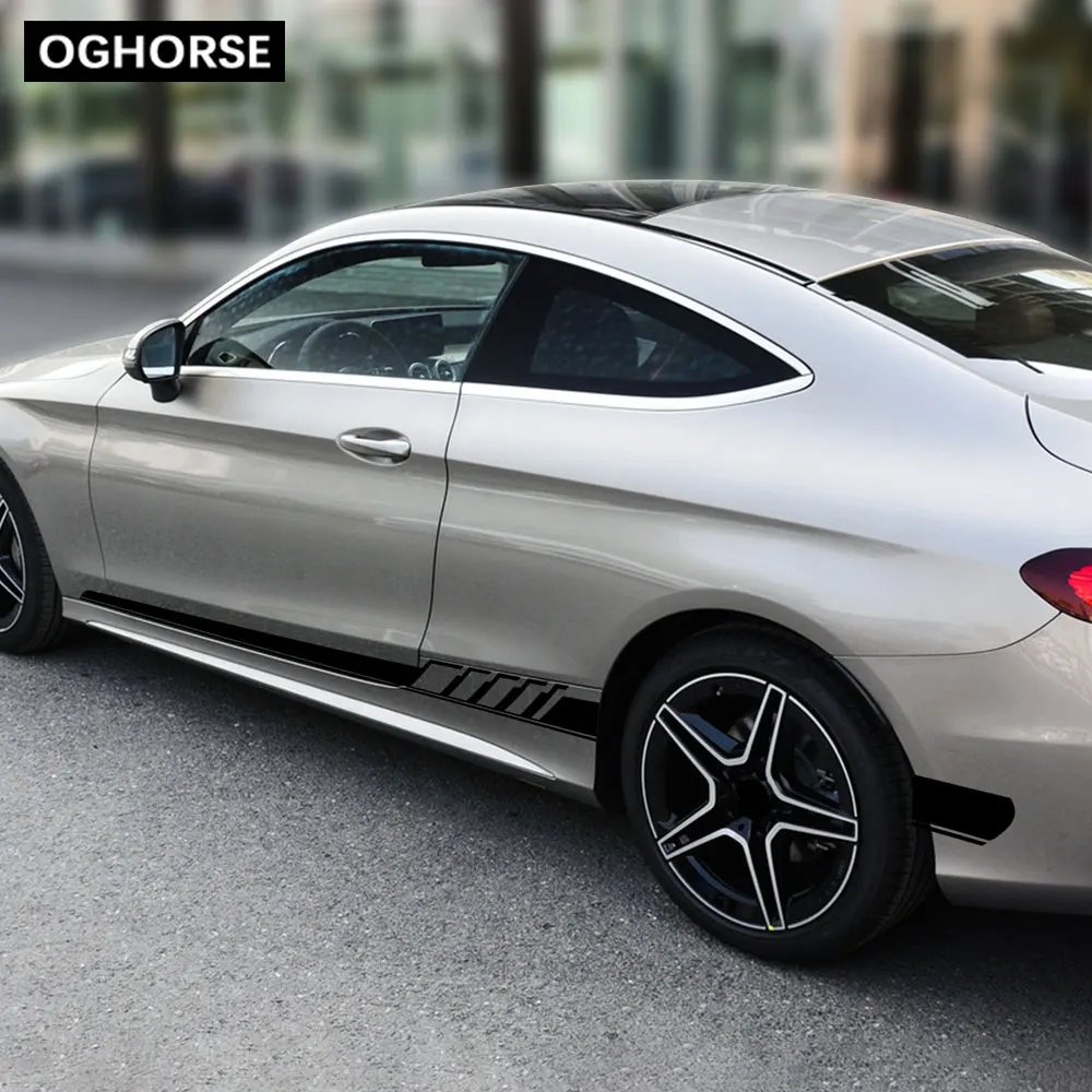 Матовая черная AMG Edition 507 наклейка с боковой полосой Виниловая для Mercedes Benz C Class W205