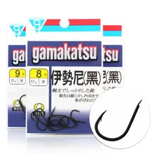 Gamakatsu ISEAMA Black Fishing Hooks Barbed Hooks Carbon Steel Carp Fishing Anzol Ultra Point Sharpened Fishhooks Pesca 1#-16