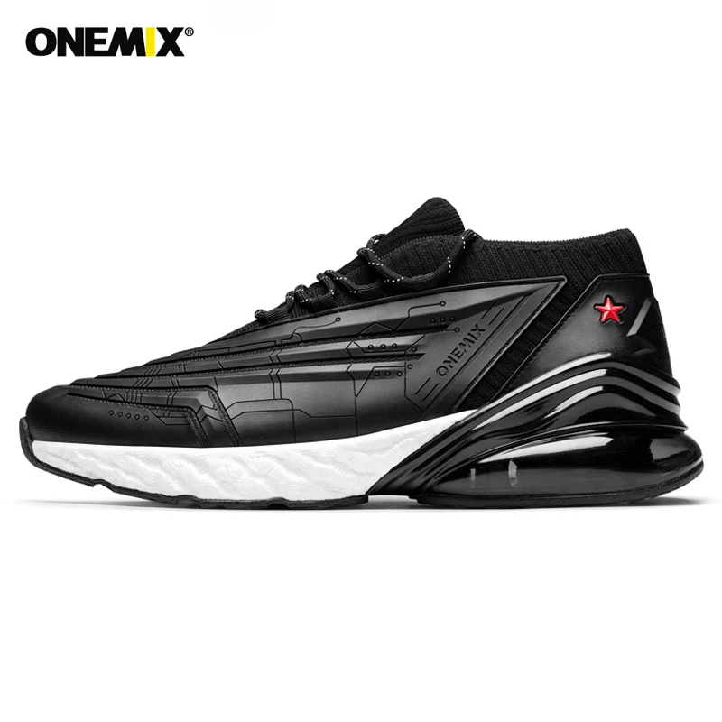 

ONEMIX Running Shoes Men Air 270 Leather Upper Air Cushioning Soft Midsole Sneakers Casual Outdoor Trainers Max 12.5