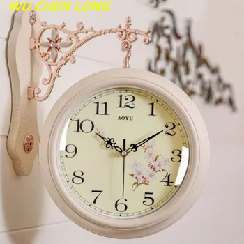 

WU CHEN LONG Double Face Large Wall Clock Room Decor Vintage Wall Watch Digital Clocks Mechanism Modern Design Home Decor R5630