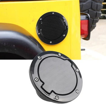 

for Jeep Wrangler JK 07-17 Carbon Fiber Filler Door Cover Gas Tank Cap for 2/4 Door