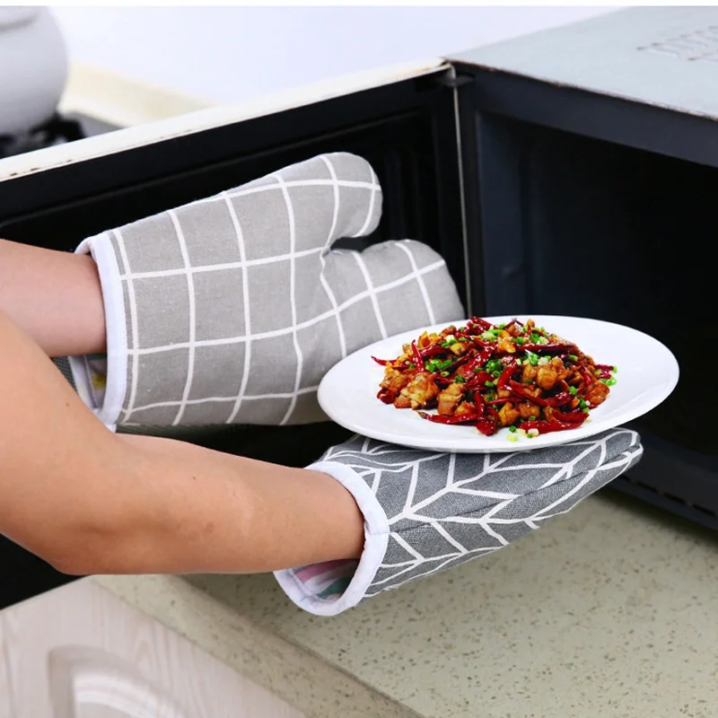 

Перчатки для духовки 1 пара, Нескользящие митенки для кухни, духовки, термостойкие перчатки для приготовления пищи, выпечки, барбекю, гриля