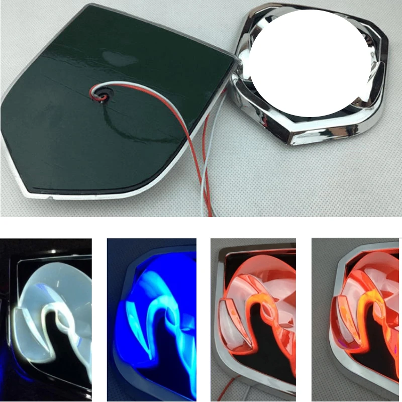 Car Front Rear LED Badge For Dodge RAM Emblem 1500 2500 Caliber Jcuv Trunk Logo Sticker Grille Light Styling Auto Accessories