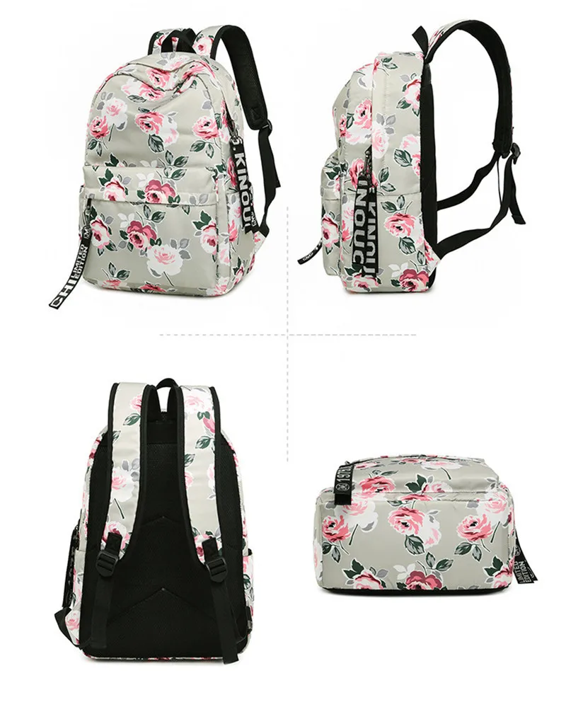 best Stylish Backpacks Women Flower Printing Laptop Backpacks School Bags for Teenager Girls Rucksack Travel Backpack Women Mochila Feminina Sac a Dos stylish eco friendly backpacks