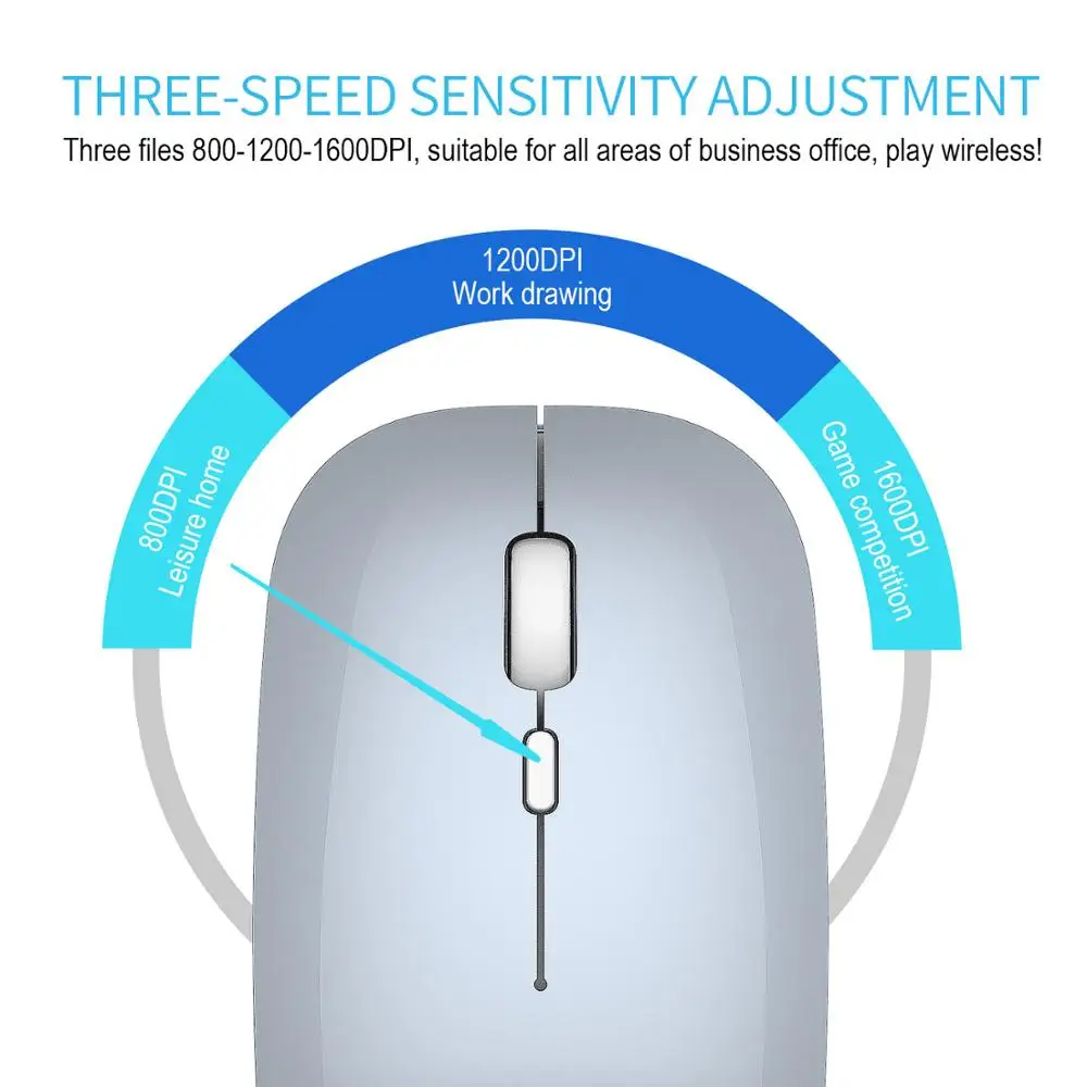 Перезаряжаемая Беспроводная Bluetooth 2,4G Двухрежимная мышь Бесшумная офисная домашняя мышь встроенный аккумулятор 6 цветов