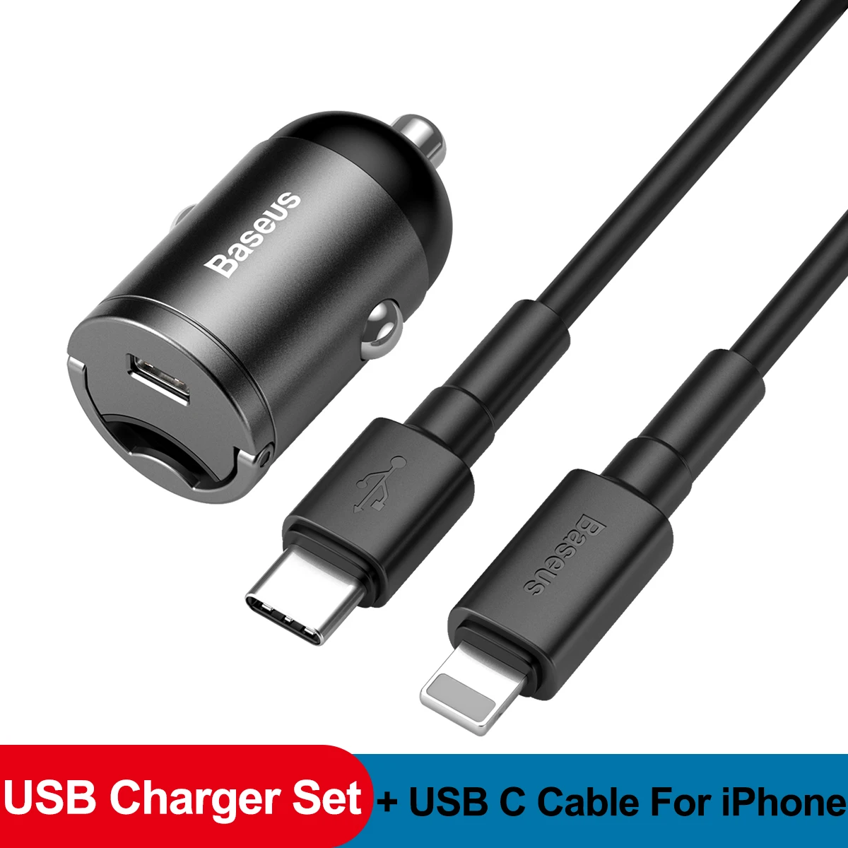 Автомобильное зарядное устройство Baseus Quick Charge 4,0 3,0 USB C для Xiaomi mi9 huawei P30 Pro QC4.0 QC3.0 QC 5A Быстрая зарядка автомобиля зарядное устройство для телефона - Тип штекера: USB Charger Set