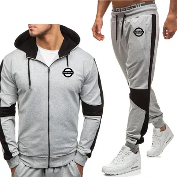 

Hoodies Men Nissan Car Logo Printed New Fashion Casual Harajuku Hooded Fleece Warm zipper Jacket Sweatshirt Sweatpants Suit 2pcs