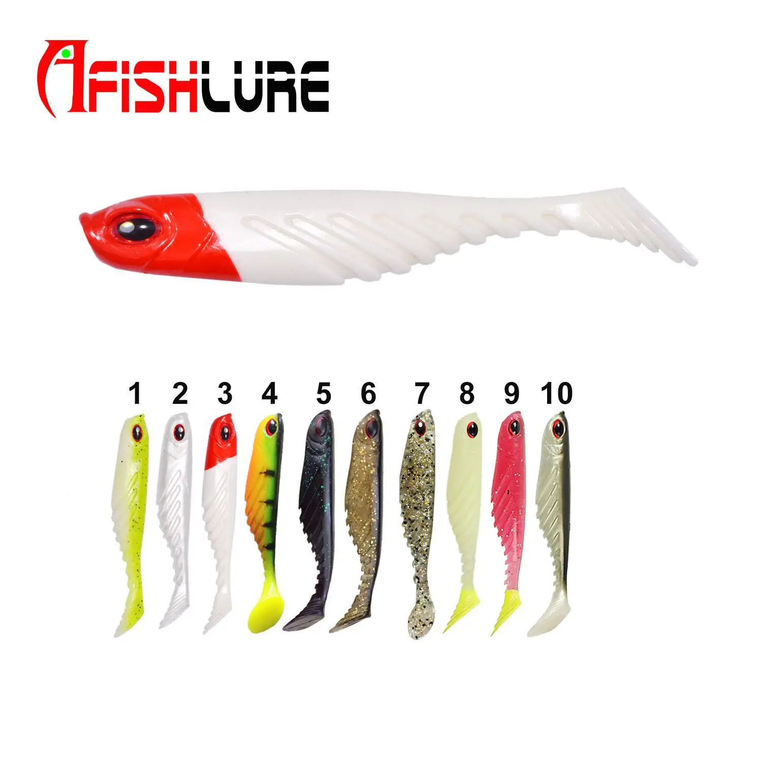 

Afishlure 3pcs Pack T Tail Soft Shad Bait Lure 105mm/9.2g Soft Lure Artificial Wobblers