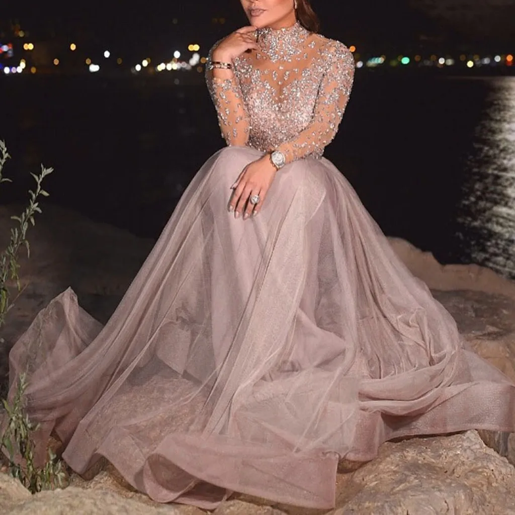 Maxi Dress Plus Size Sexy Elegent Dresses Solid Long Sleeve Sequined Dress O-neck See Through Long Dress G3 Maxi Dress Plus Size Sexy Elegent Dresses Solid Long Sleeve Sequined Dress O-neck See Through Long Dress G3